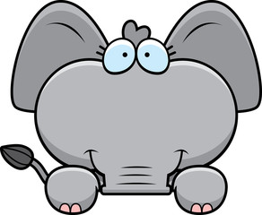 Cartoon Elephant Peeking