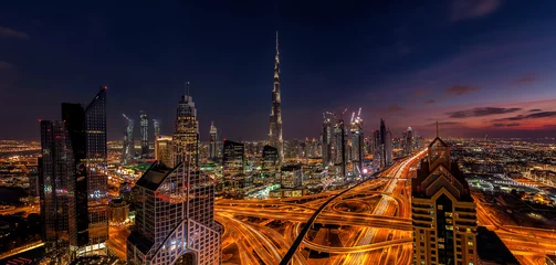 Foto op Canvas Dubai bei Nacht © Cara-Foto