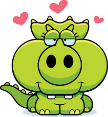 Cartoon Triceratops Love