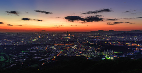 Nightscape of seoul city skylive at nigth.