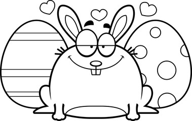 Cartoon Easter Bunny in Love