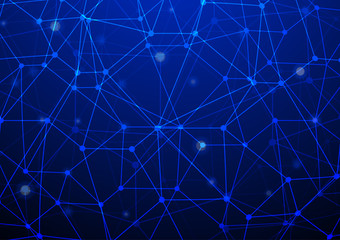 Network connection on dark blue background