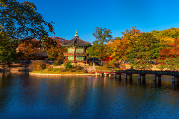 Fototapeta premium Gyeongbokgung Palace of Autumn in Seoul ,Korea