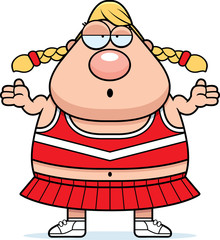 Confused Cartoon Cheerleader