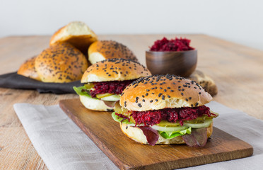Vegetarischer Burger Nahaufnahme