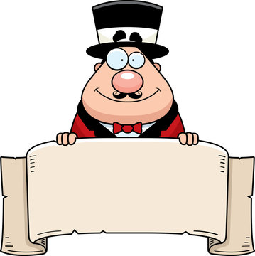 recommend clip art: Cartoon Circus Ringmaster Banner