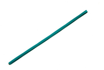 Green straw isolated with white background.