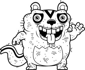 Cartoon Ugly Chipmunk Waving