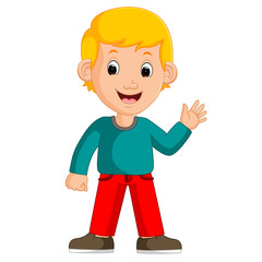Cute boy cartoon posing