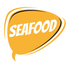 seafood retro vector speech balloon