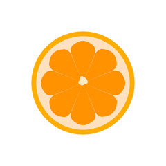 Orange fruit icon isolated. Modern simple flat vegetarian sign. Fresh Food, internet concept. Trendy natural symbol for website design, web button, mobile app. Logo illustration