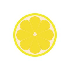 Half of lemon icon. Isolated object. Lemon logo. Healthy food. Vitamin food