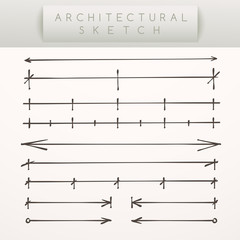 Hand drawn set : Architectural Sketch : Vector Illustration