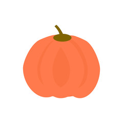 Pumpkin icon in flat style. Isolated object. Vegetable from the garden. Healthy lifestyle. Organic food.