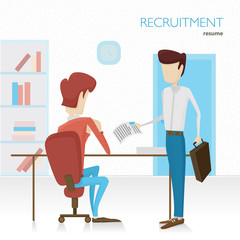 Flat vector illustration. The applicant will provide your resume