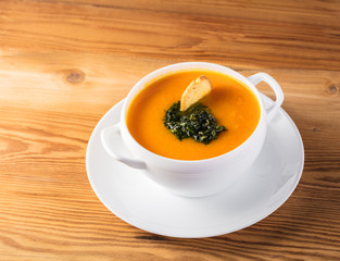Carrot cream soup puree