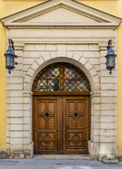 Old unique doors in the old city part of Europe
