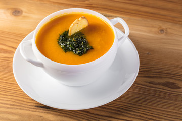 Carrot cream soup puree