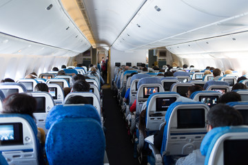 Innenraum Flugzeug Economy Class