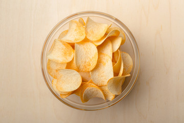 Delicious chipsl on table close-up