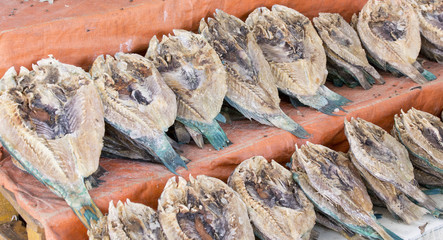 Dried fish on the market