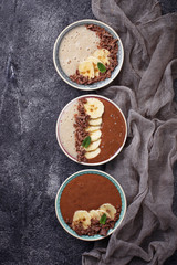 Banana and chocolate smoothie bowl