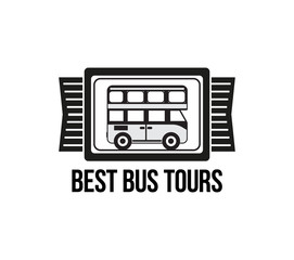 Bus trip and travel tour badge logo