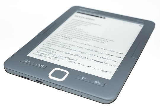 E-book Reader On Isolated White Background Close Up