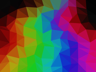 Rainbow low poly triangle style vector mosaic background