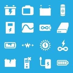 Set of 16 battery filled icons