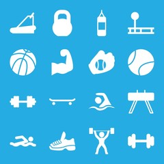 Set of 16 athletic filled icons