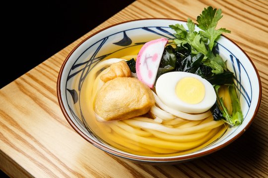 Fried Tofu Udon. Jaru Udon.  Japanese style noodles.