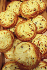 Buns on the counter in a cafe