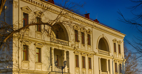 Fototapeta premium Old european building at spring day 