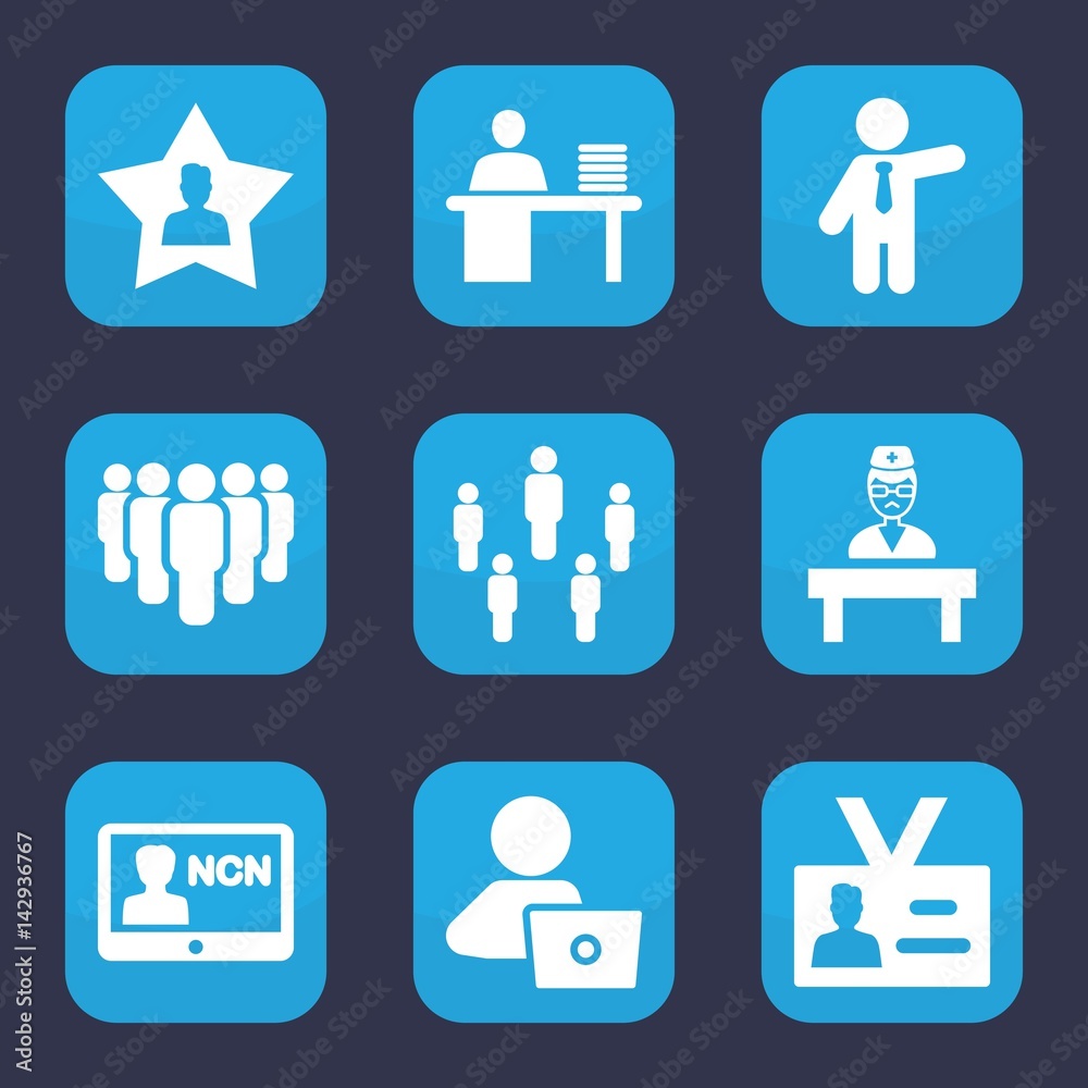 Canvas Prints set of 9 filled employee icons