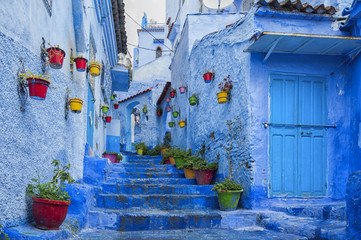 Fototapeta na wymiar The beautiful blue medina of Chefchaouen in Morocco.