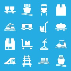 Set of 16 freight filled icons