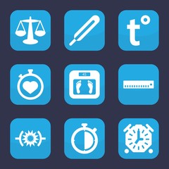 Set of 9 filled measurement icons