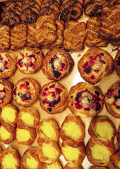 Buns on the counter in a cafe