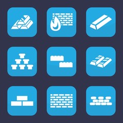 Set of 9 filled brick icons
