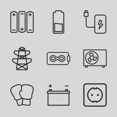 Set of 9 supply outline icons