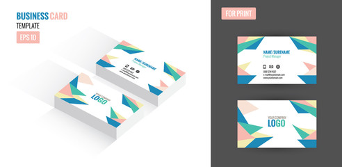 Modern creative and clean business card. Flat design template and mock up. vector illustration