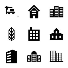 Set of 9 distribution filled icons