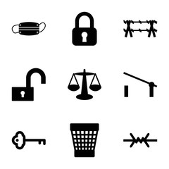 Set of 9 protection filled icons