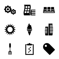 Set of 9 element filled icons