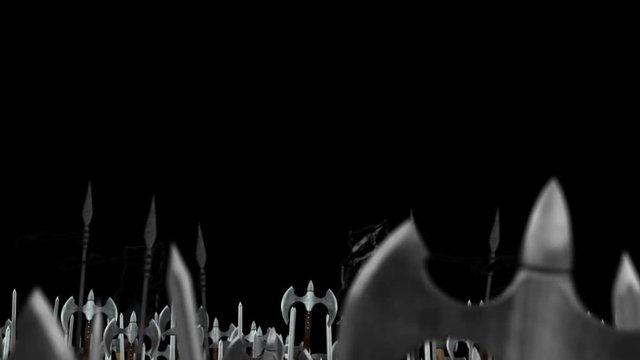 Great Medieval Army of Orcs Marching to Battle in Alpha Channel