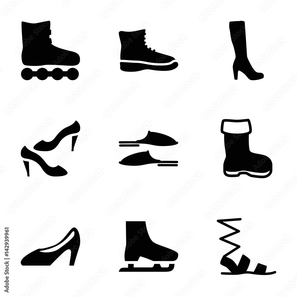 Poster Set of 9 shoe filled icons