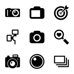 Set of 9 focus filled icons