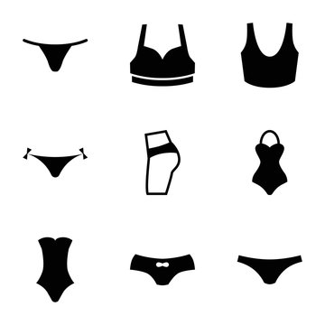 Set of 9 panties filled icons