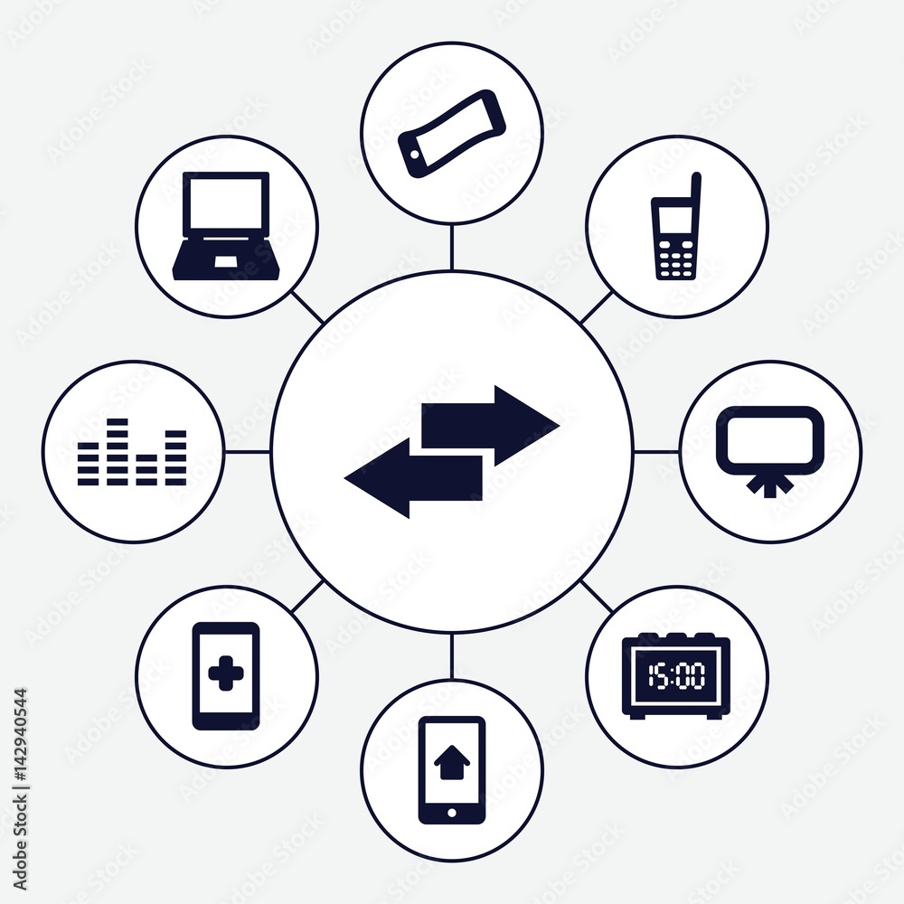 Aufkleber set of 9 display filled icons